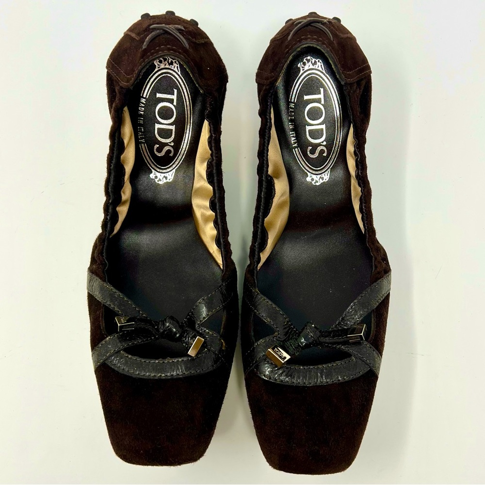 Dark Brown Tod’s Suede Ballet Flat